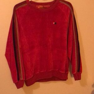 Red velour sweatshirt 🌈